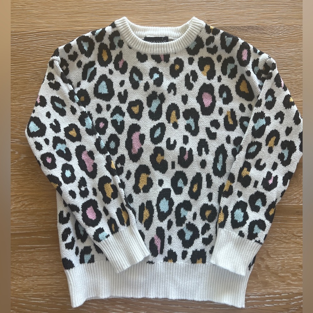 Andy & Evan Girl’s Leopard Print Sweater